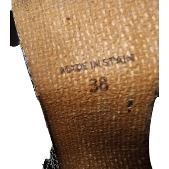 Free People Houndstooth Addison Platform Ankle Strap Size EU 38 US 8 - Picture 7 of 10